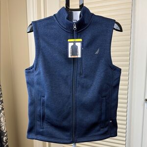 Men's Nautica Blue Insulated Full Zip Vest S - 3 Pockets, NWT, Fleece